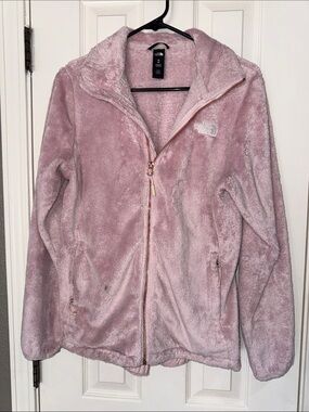 The North Face Dusty Pink Plush Full-Zip Hoodie Jacket size medium